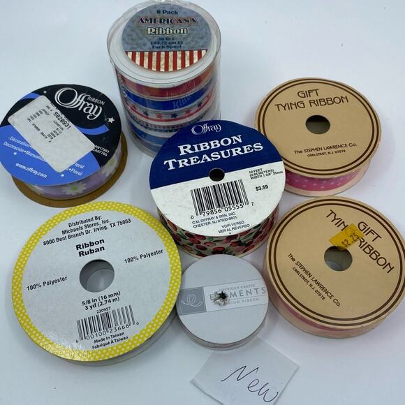 Ribbon lot gift wrap crafting scrapbooking assorted colors and patterns - Picture 10 of 13